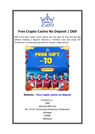 Free Crypto Casino No Deposit  Ob9
