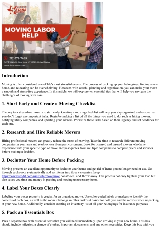 10 Essential Tips for a Stress-Free Move