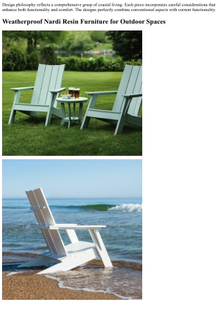 Nardi Low-Maintenance Furniture