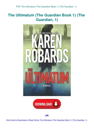 PDF The Ultimatum (The Guardian Book 1) (The Guardian  1)