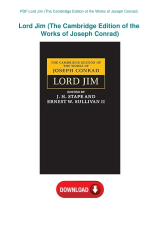 PDF Lord Jim (The Cambridge Edition of the Works of Joseph Conrad)