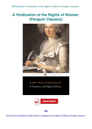 READ Books A Vindication of the Rights of Woman (Penguin Classics)