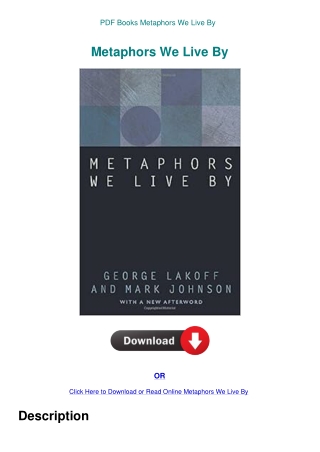 PDF Books Metaphors We Live By