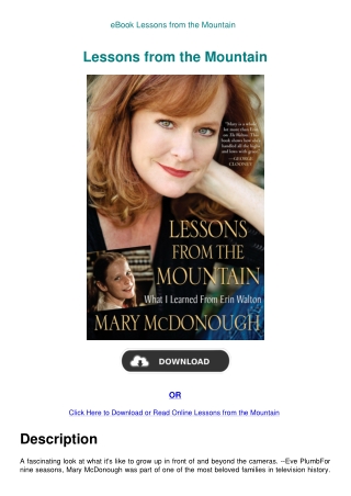 eBook Lessons from the Mountain