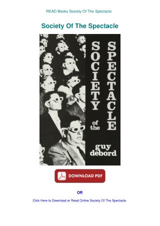 READ Books Society Of The Spectacle