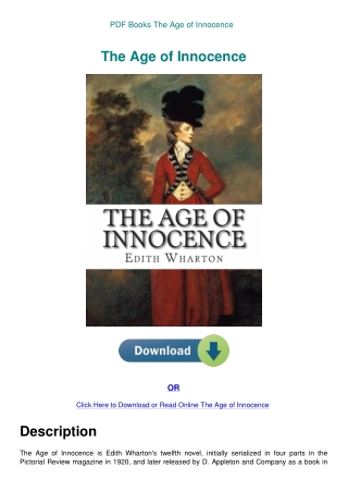 PDF Books The Age of Innocence