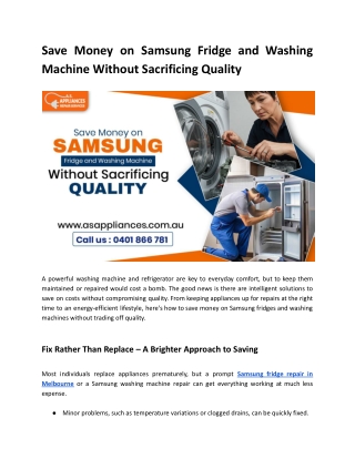 Save Money on Samsung Fridge and Washing Machine Without Sacrificing Quality.docx