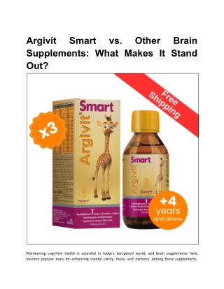 Argivit Smart vs. Other Brain Supplements What Makes It Stand Out