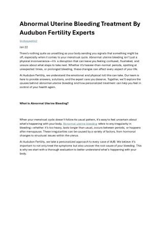 Abnormal Uterine Bleeding Treatment