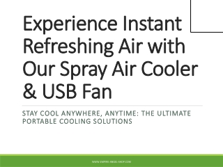 Experience Instant Refreshing Air with Our Spray Air Cooler & USB Fan