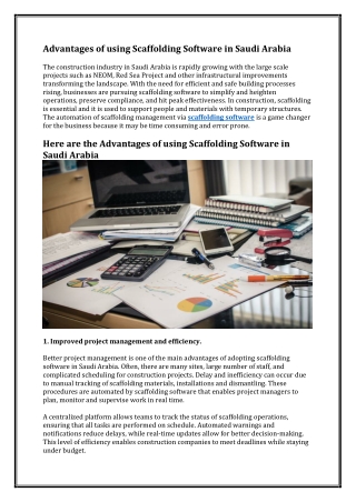 Advantages of using Scaffolding Software in Saudi Arabia
