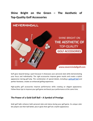Shine Bright on the Green – The Aesthetic of Top-Quality Golf Accessories.docx
