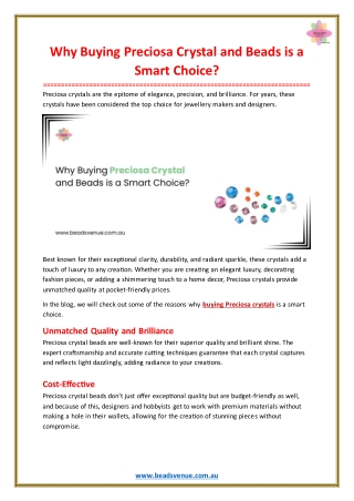 Why Buying Preciosa Crystal and Beads is a Smart Choice?