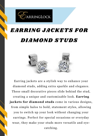 Elegant Earring Jackets for Diamond Studs | Earring Lock
