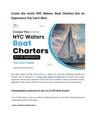 Cruise the Iconic NYC Waters_ Boat Charters Are an Experience You Can’t Miss