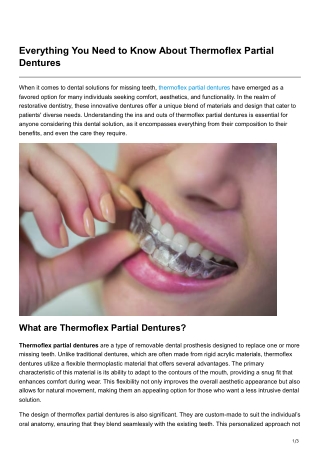 Everything You Need to Know About Thermoflex Partial Dentures