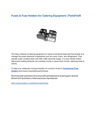 Fuses & Fuse Holders for Catering Equipment _ PartsFeUK