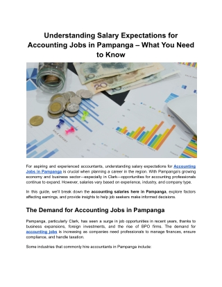 Understanding Salary Expectations for Accounting Jobs in Pampanga – What You Need to Know