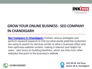 Grow Your Online Business : Seo Company in Chandigarh