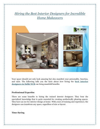 Hiring the Best Interior Designers for Incredible Home Makeovers