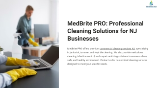 MedBrite PRO Professional Cleaning Solutions for NJ Businesses