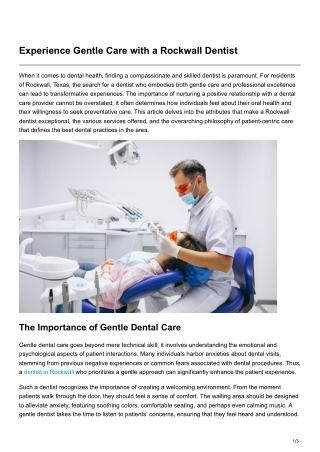 Experience Gentle Care with a Rockwall Dentist