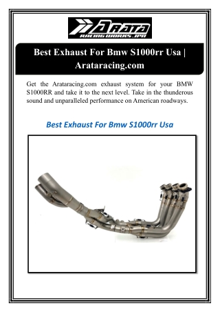 Best Exhaust For Bmw S1000rr Usa | Arataracing.com