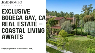 Exclusive Bodega Bay, CA Real Estate – Coastal Living Awaits