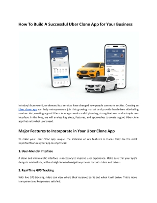 How To Build A Successful Uber Clone App For Your Business
