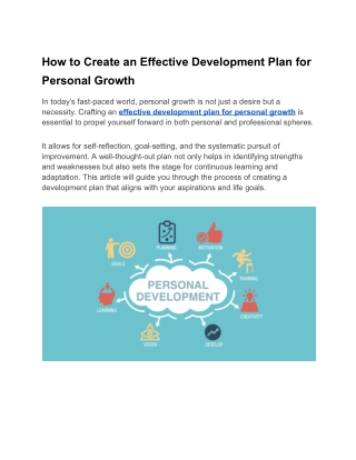 How to Create an Effective Development Plan for Personal Growth