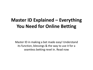 Master ID Explained – Everything You Need for Online Betting