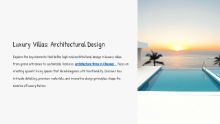 Luxury Villas_ Architectural Design