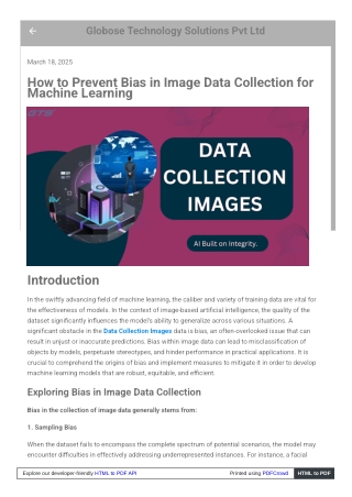 How to Prevent Bias in Image Data Collection for Machine Learning