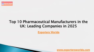 Top 10 Pharmaceutical Manufacturers in the UK Leading Companies in 2025