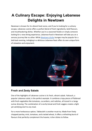 A Culinary Escape_ Enjoying Lebanese Delights in Newtown