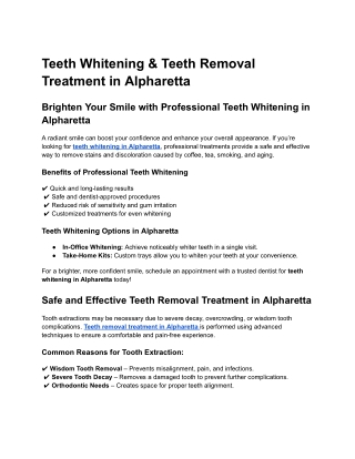 Teeth Whitening & Teeth Removal Treatment
