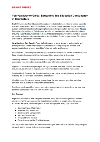 Your Gateway to Global Education_ Top Education Consultancy in Coimbatore