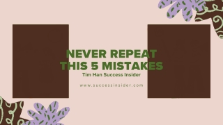 Success Requires Sacrifice – Tim Han Success Insider’s Winning Mindset