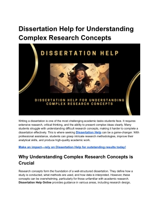 Dissertation Help for Understanding Complex Research Concepts