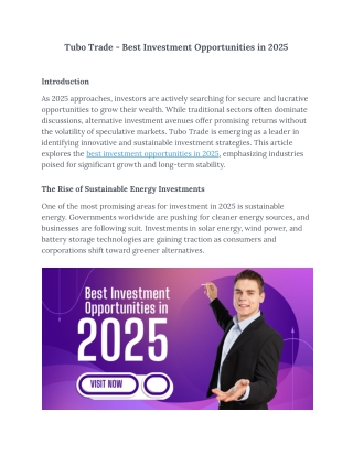 Best Investment Opportunities in 2025