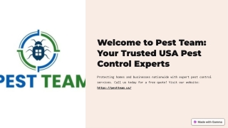 Welcome to Pest Team: Your Trusted USA Pest Control Expert