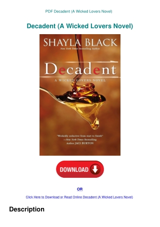 PDF Decadent (A Wicked Lovers Novel)