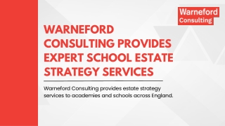 Warneford Consulting provides expert School Estate Strategy services