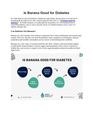 Is Banana Good for Diabetes