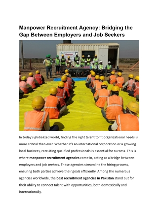 Manpower Recruitment Agency_ Bridging the Gap Between Employers and Job Seeke