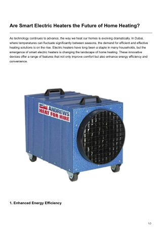 Are Smart Electric Heaters the Future of Home Heating