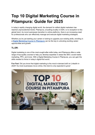 Digital Marketing Course in Pitampura