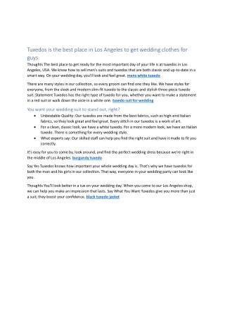 tuxedo suit for wedding