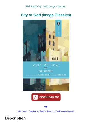 PDF Books City of God (Image Classics)