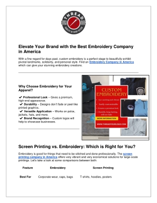 Elevate Your Brand with the Best Embroidery Company in America